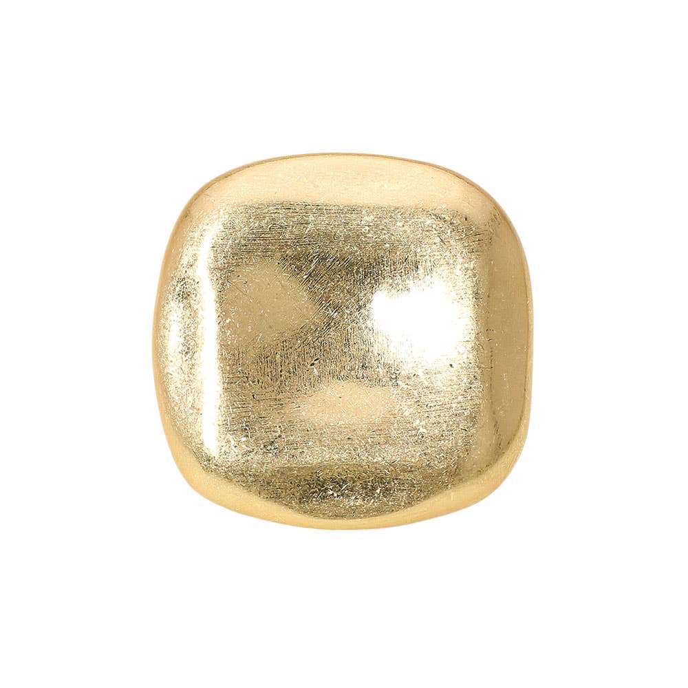 Oversized Brushed Metal Square Stretch Ring