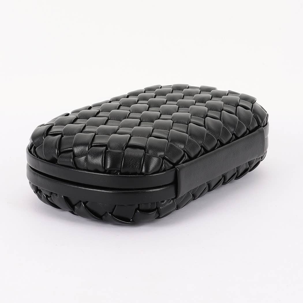 Faux Leather Braided party Clutch