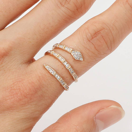 Stone Paved Snake Ring