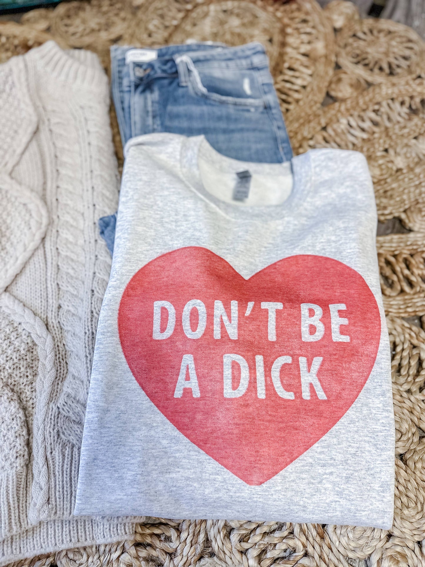 Don't Be a Dick Funny Valentine's Graphic Crewneck