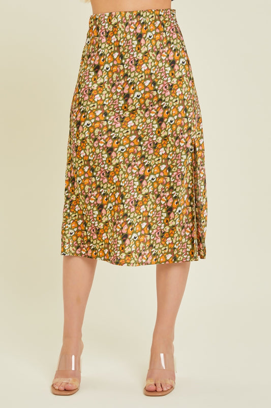Satin Printed Skirt