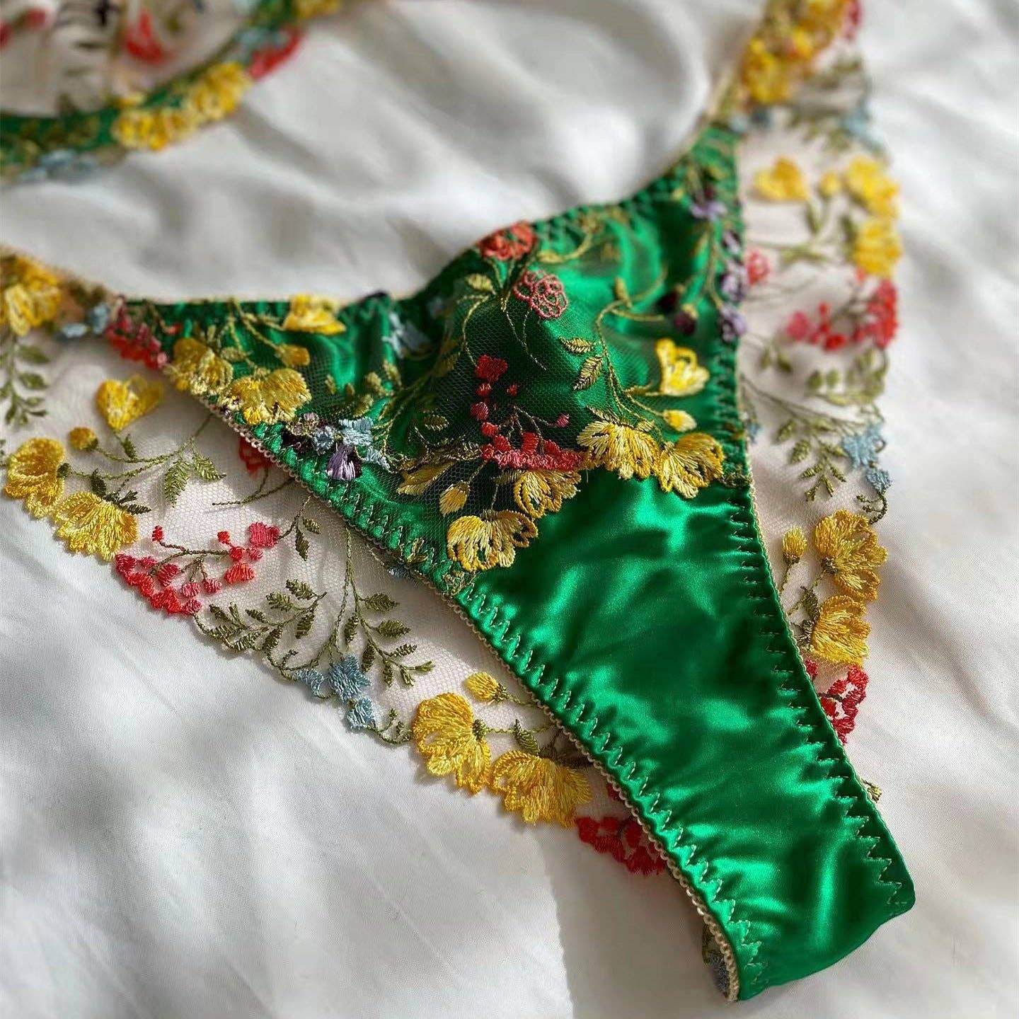 Floral Embroidered Bra