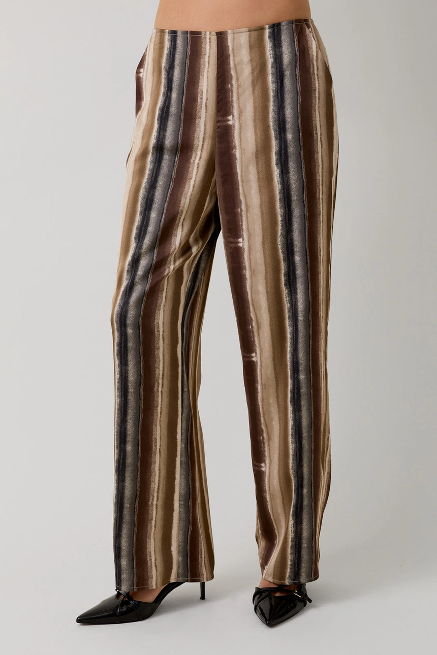 Satin Stripe Palazzo Pants