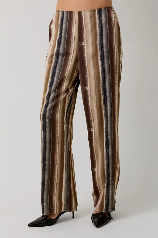Satin Stripe Palazzo Pants