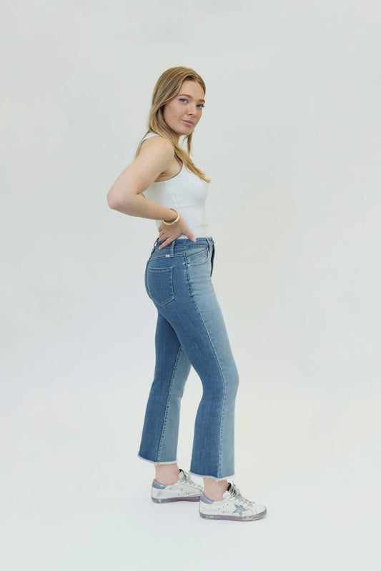 27" Two-Tone Mini-Boot Jean in Virginia