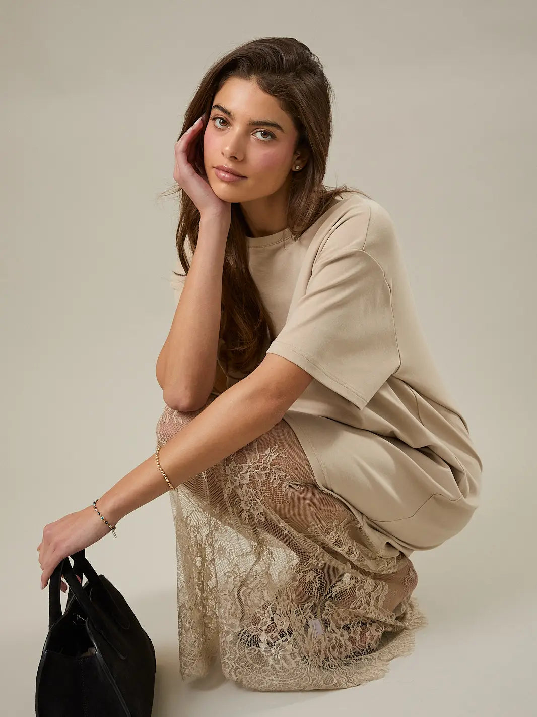 Lace Slip Tshirt Dress