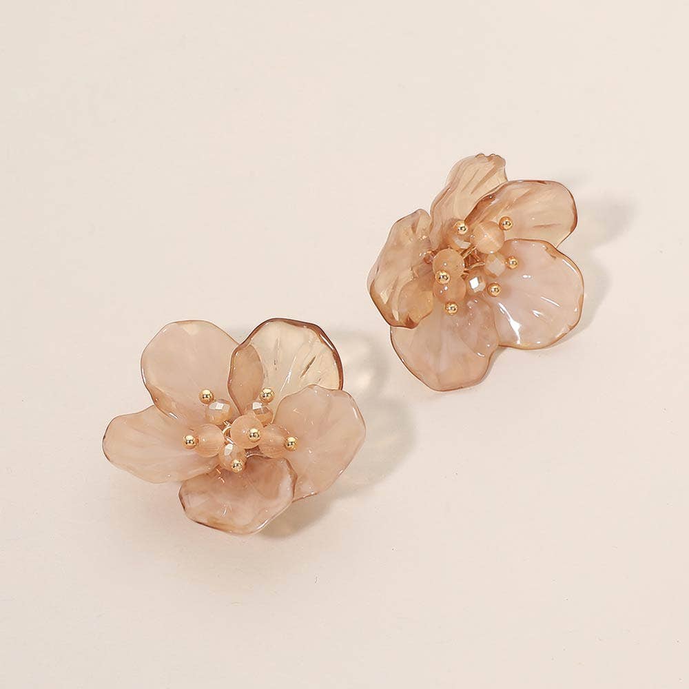 Resin Petal Flower Earrings