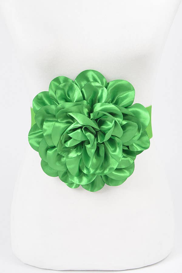 Satin Big Flower Elastic Belt
