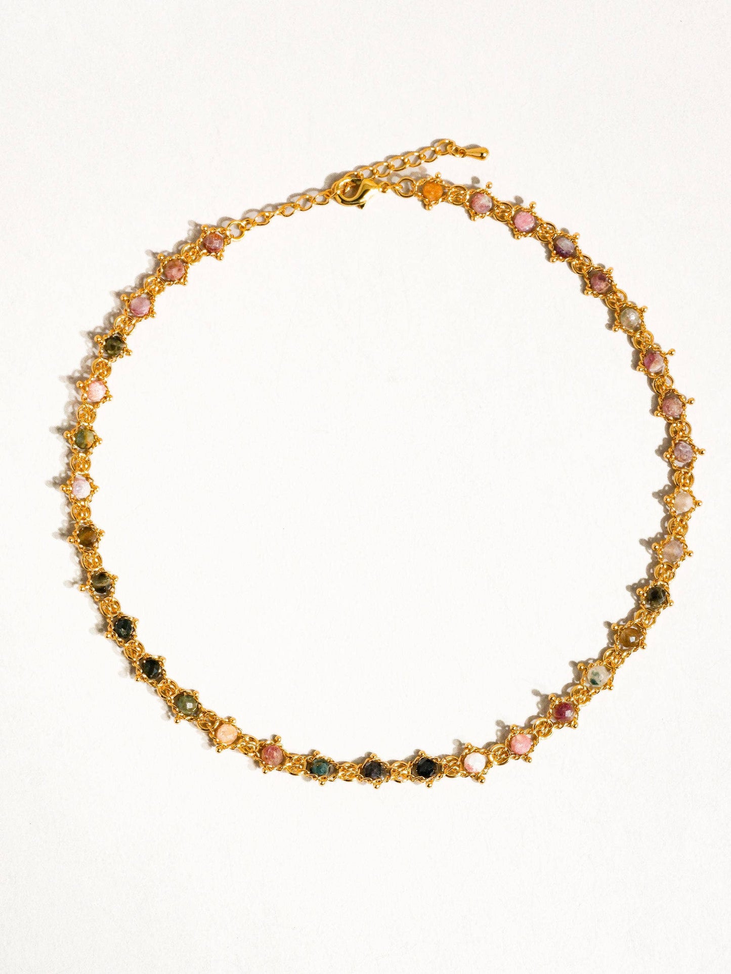 Skylar 18K Gold Multi-Stone Chained Bracelet, Necklace