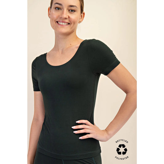 Butter Fabric Round Neck Short Sleeve Top