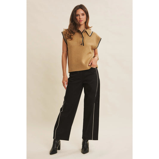 Twill Barrel Leg Pants