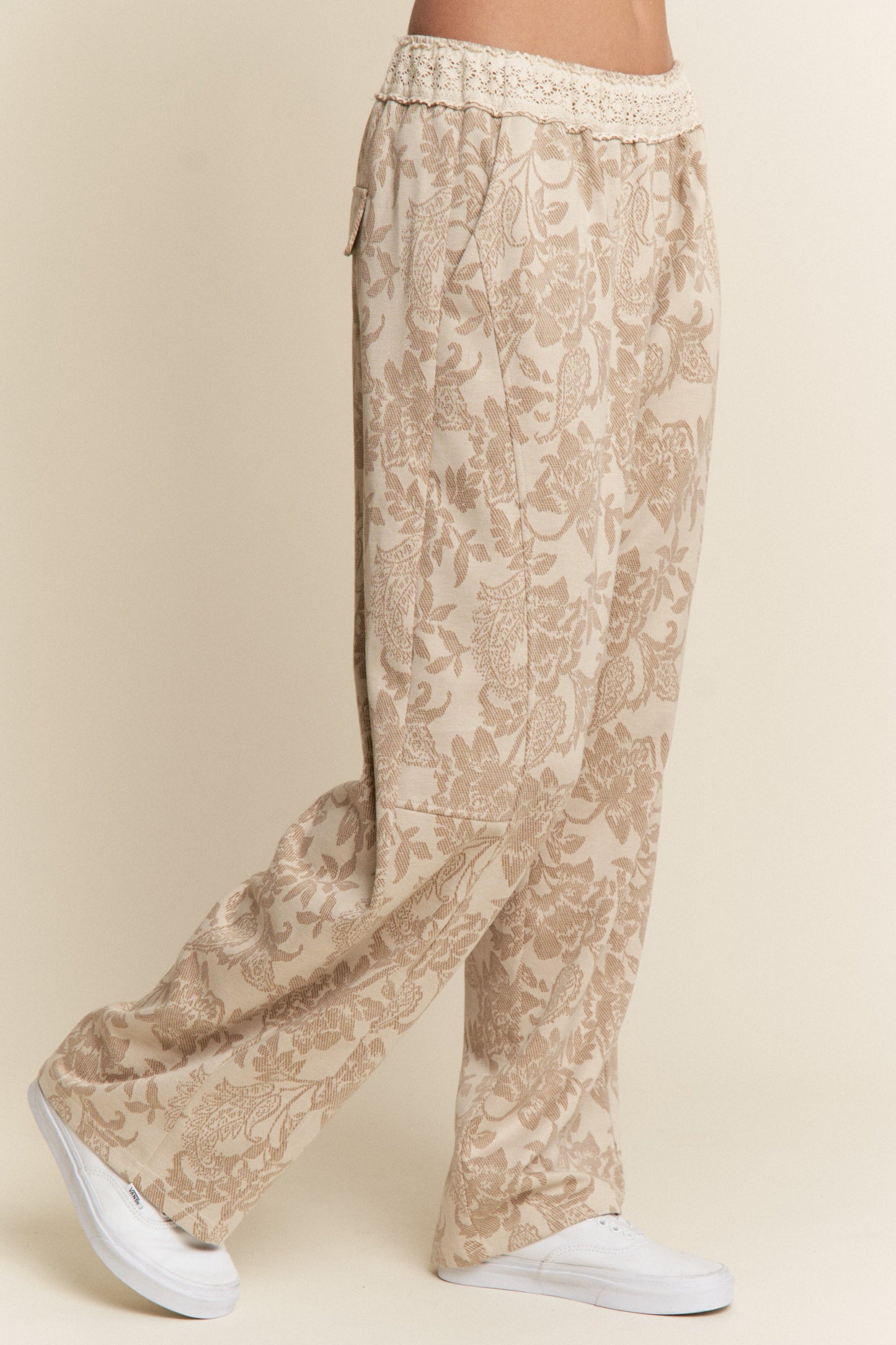 Floral and Lace Print Pants