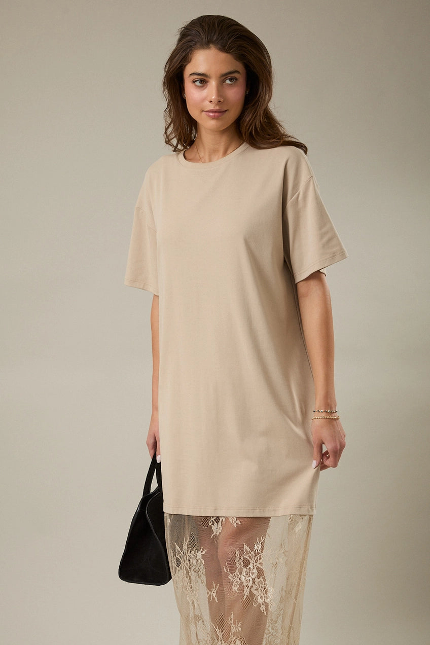 Lace Slip Tshirt Dress
