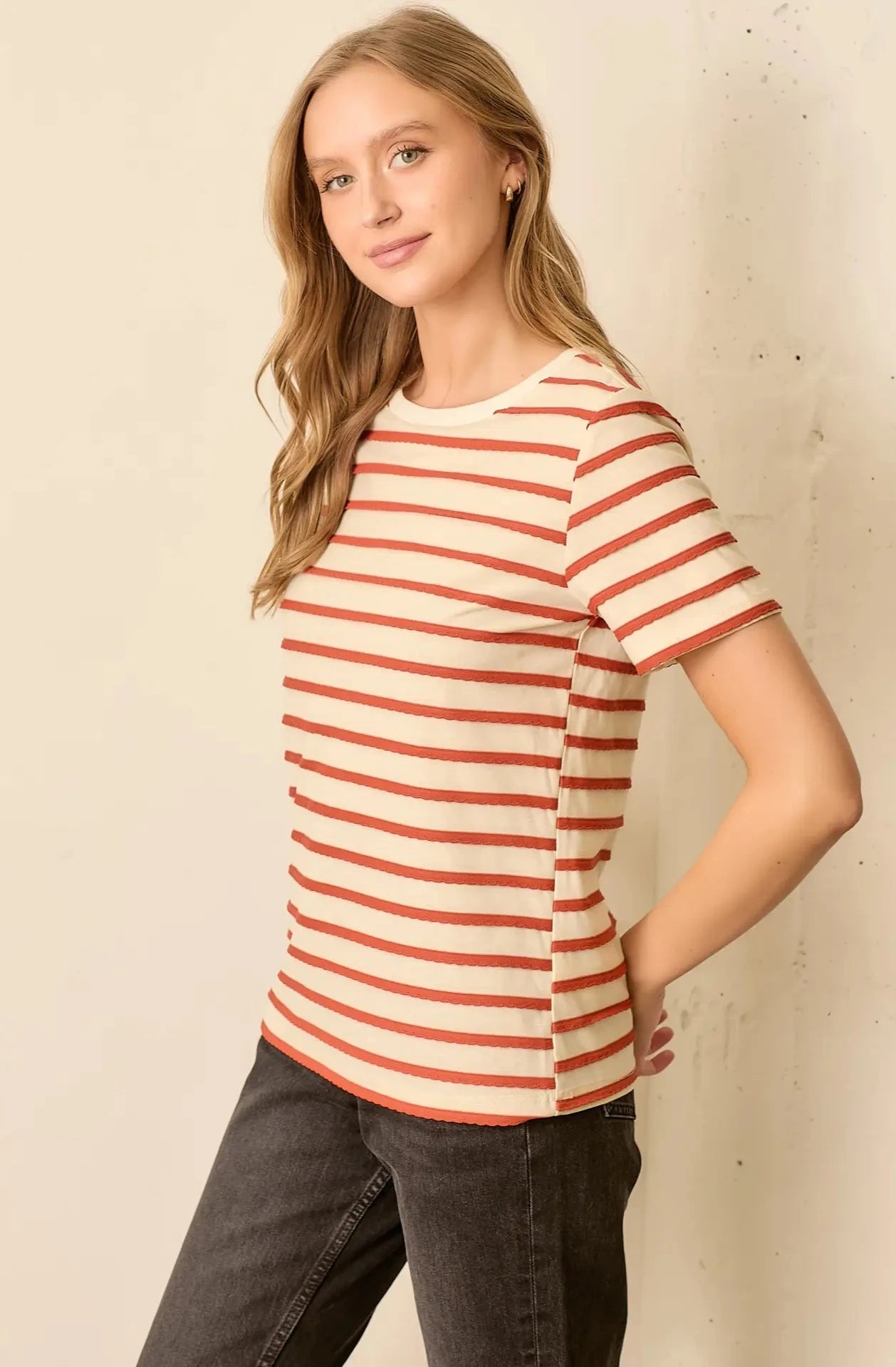 Two Tone Striped Top
