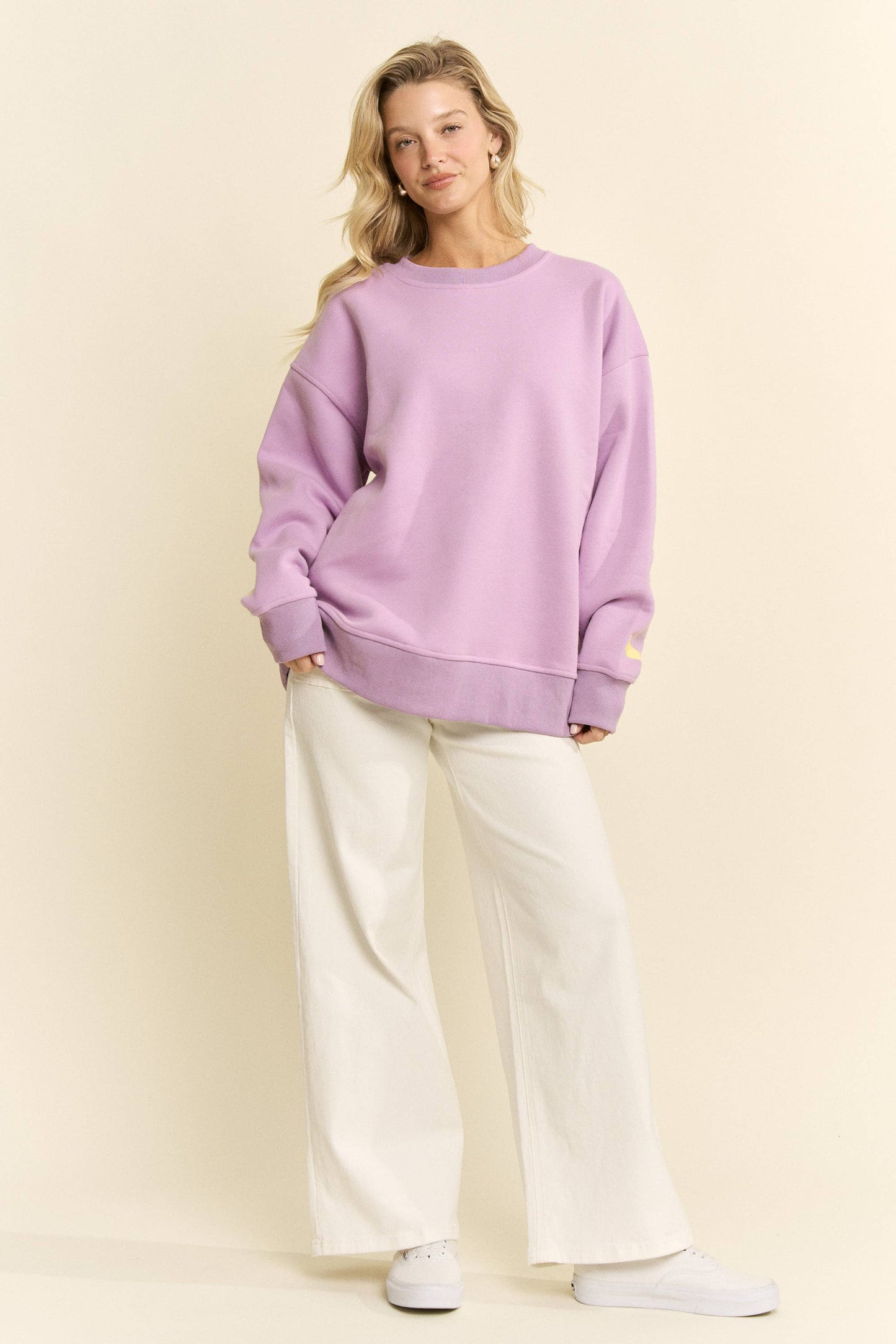 LOVE YOURSELF - BE YOURSELF Oversized Cotton Blend Sweatshirt