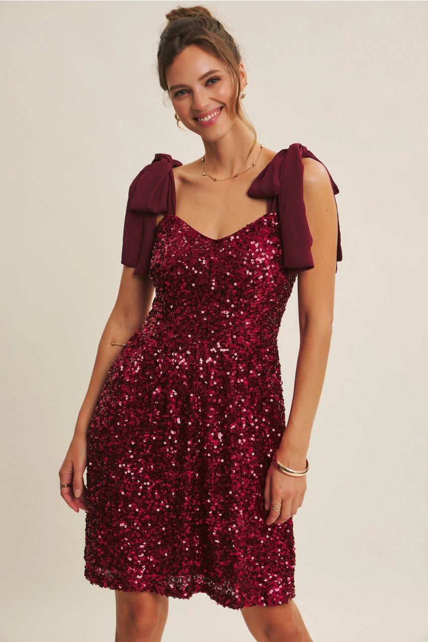 Cranberry Sequin Dress