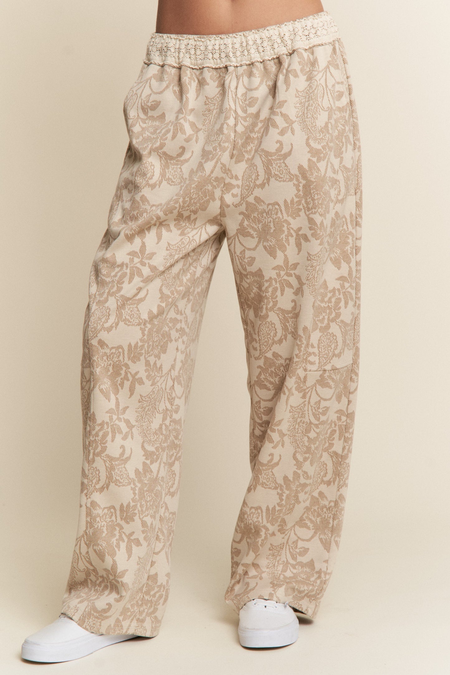 Floral and Lace Print Pants