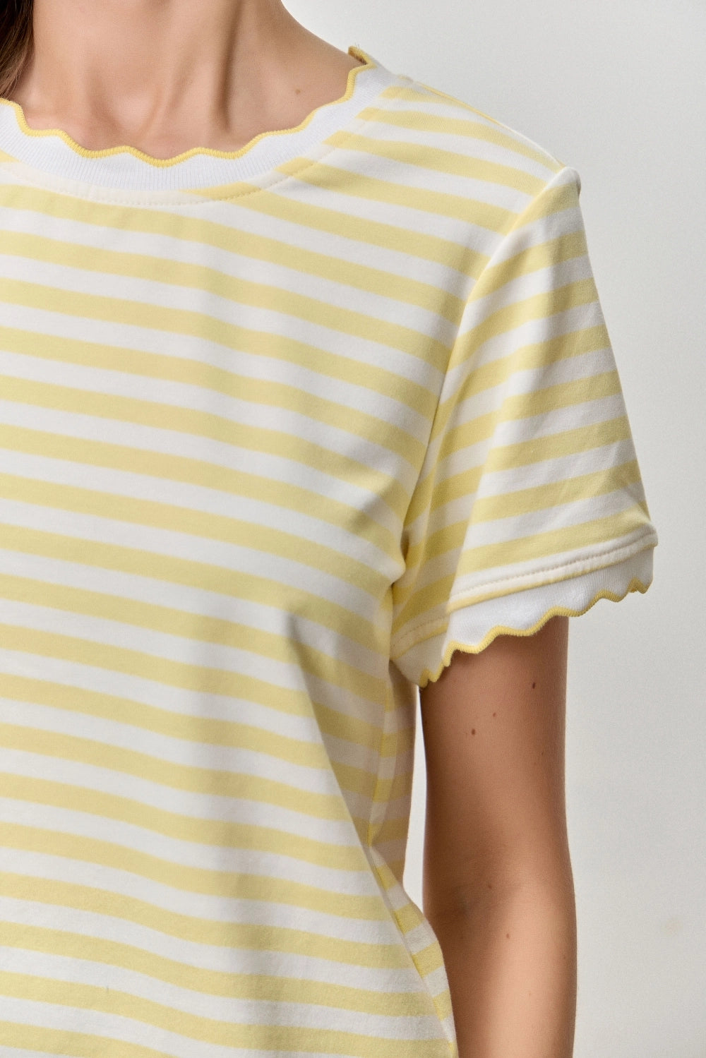 Wavy Striped Butter Yellow T-Shirt (S to 3X)