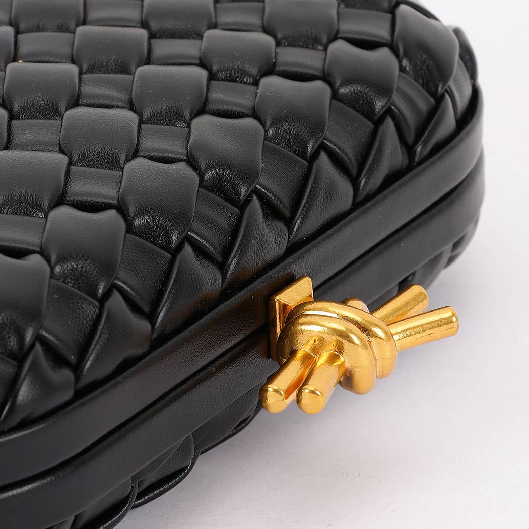 Faux Leather Braided party Clutch