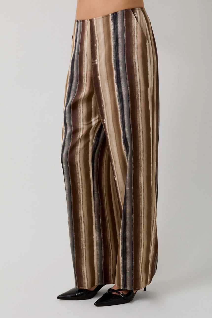 Satin Stripe Palazzo Pants