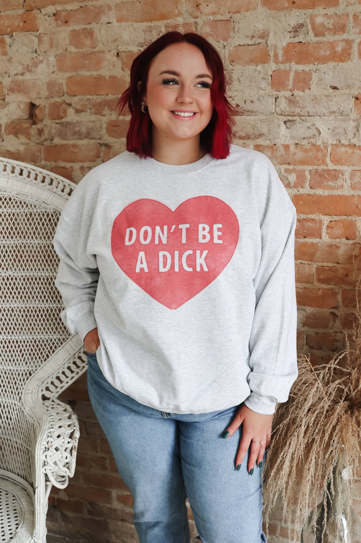 Don't Be a Dick Funny Valentine's Graphic Crewneck