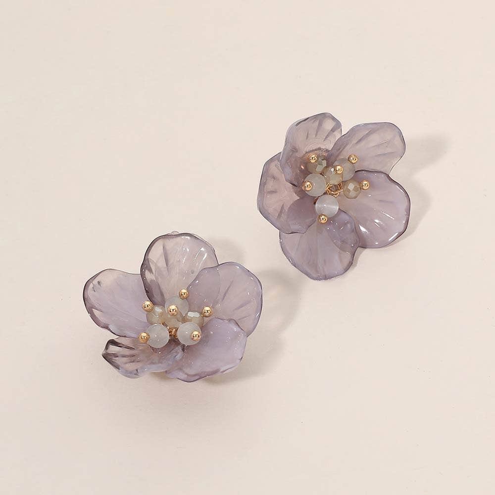 Resin Petal Flower Earrings