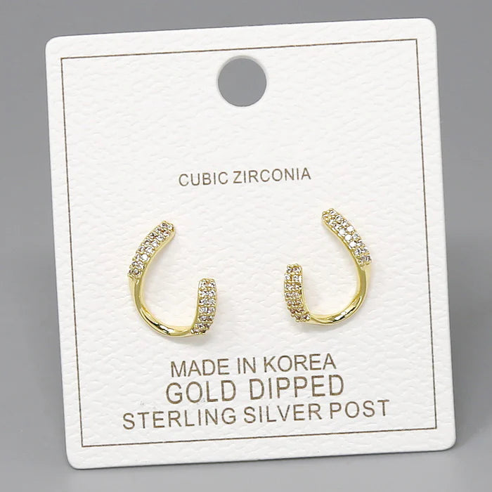 CZ Pave Hoop Earrings