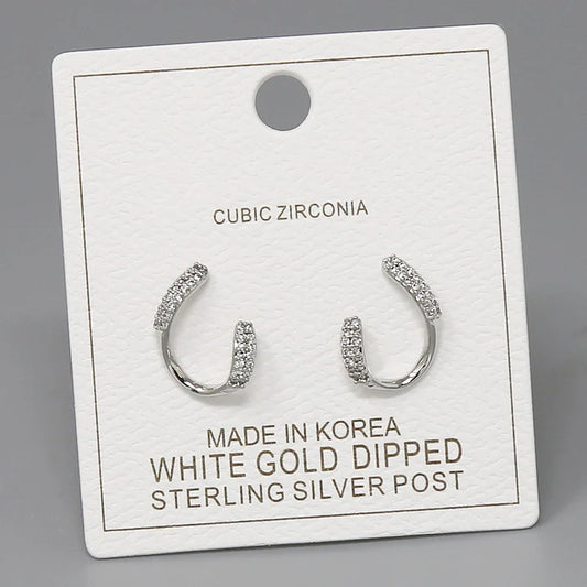 CZ Pave Hoop Earrings