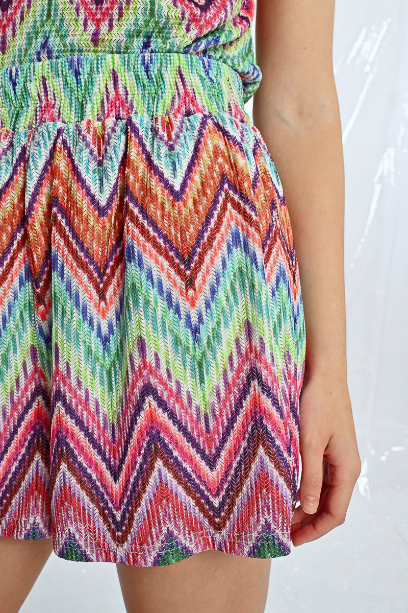 MB Satin Chevron Shorts
