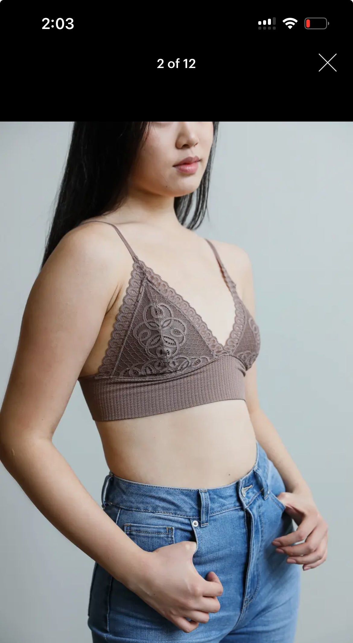 Taupe Longline Bralette