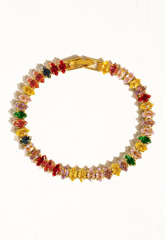 18k Gold Plated Multicolor CZ Bracelet