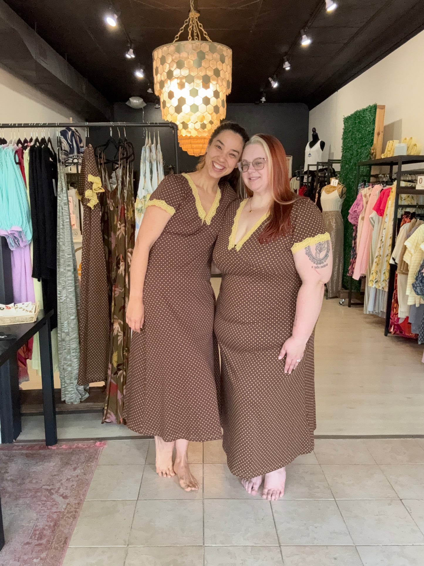 POLKA LACE V-NECK MIDI DRESS (S to 3X)