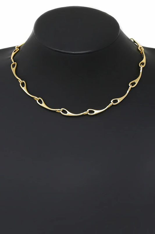 Hardware Link Metal Short Necklace