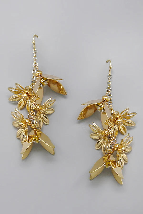 Flower Metal Dangle Earrings