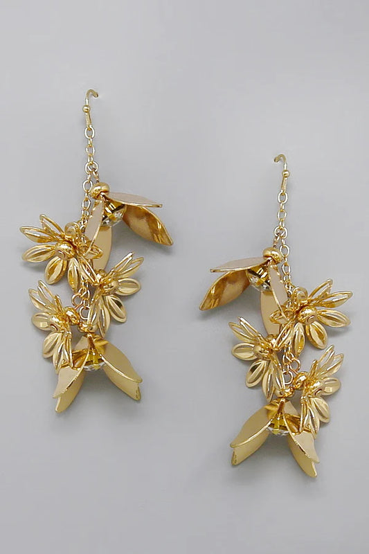 Flower Metal Dangle Earrings
