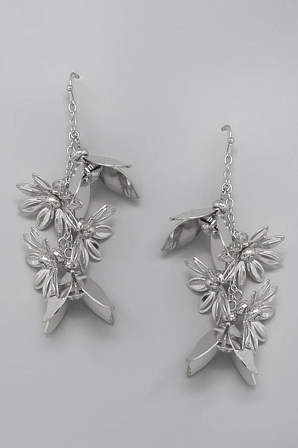 Flower Metal Dangle Earrings