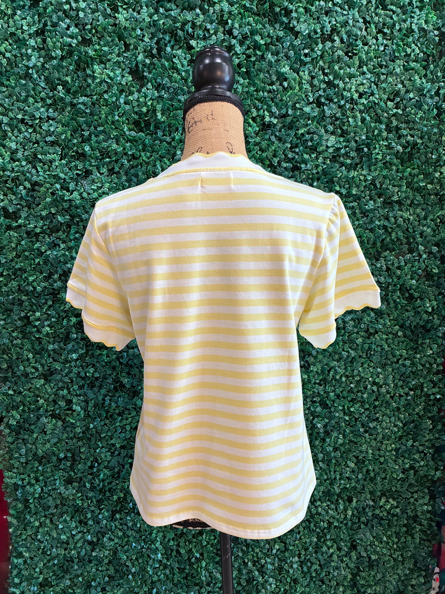 Wavy Striped Butter Yellow T-Shirt (S to 3X)