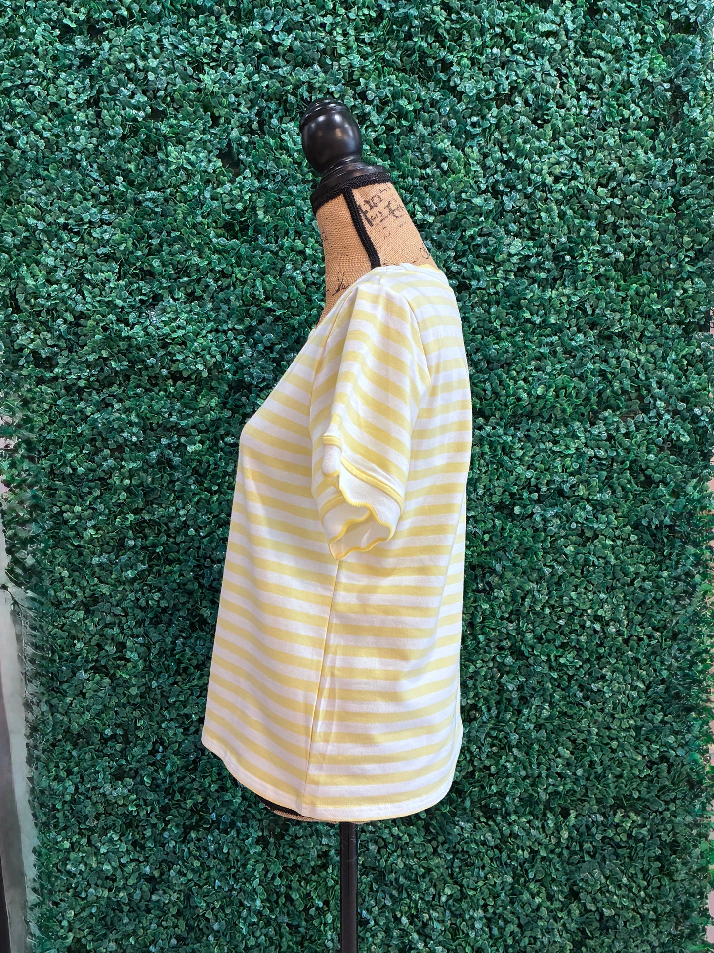 Wavy Striped Butter Yellow T-Shirt (S to 3X)