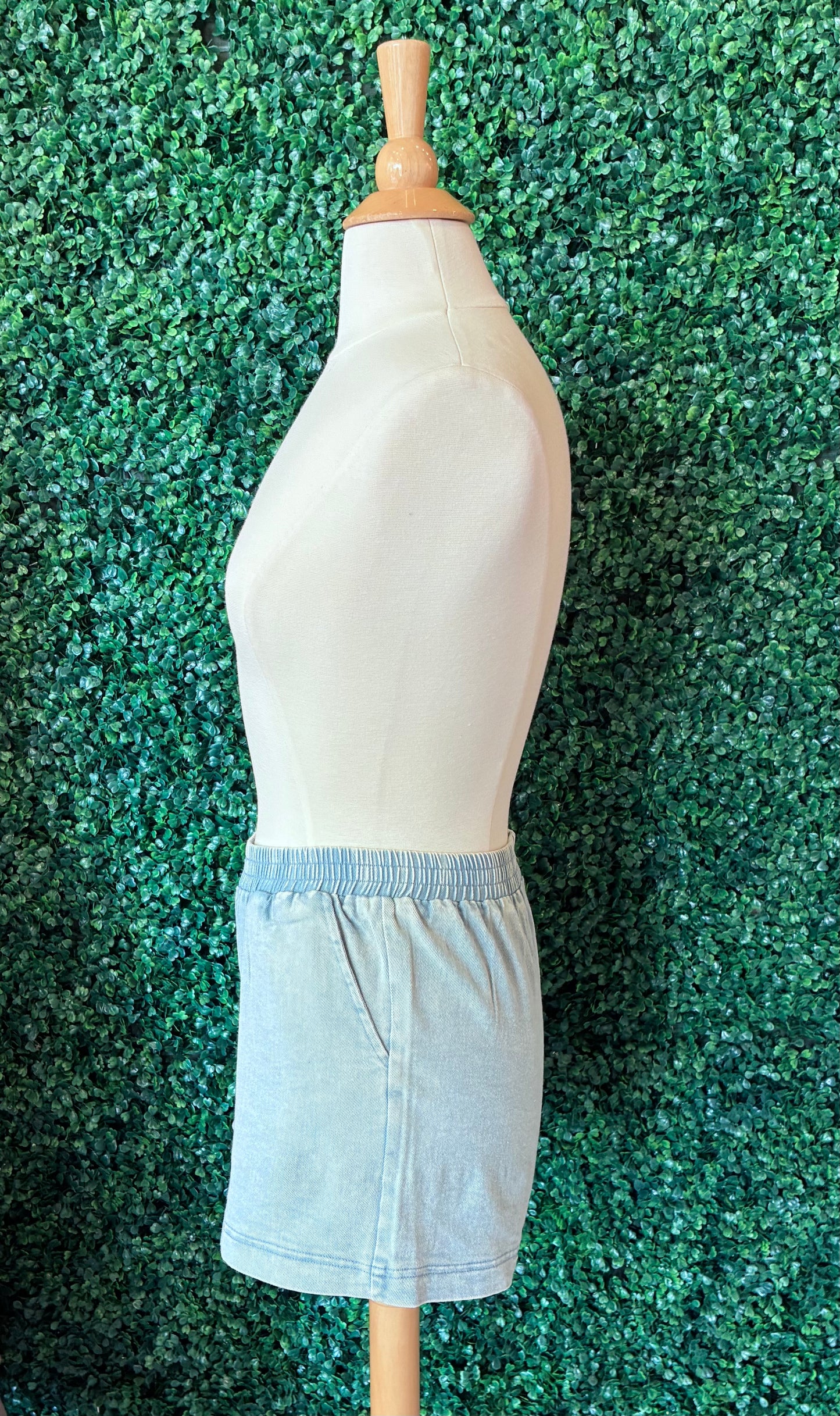 Elastic Waist Denim Shorts (S to 3X)