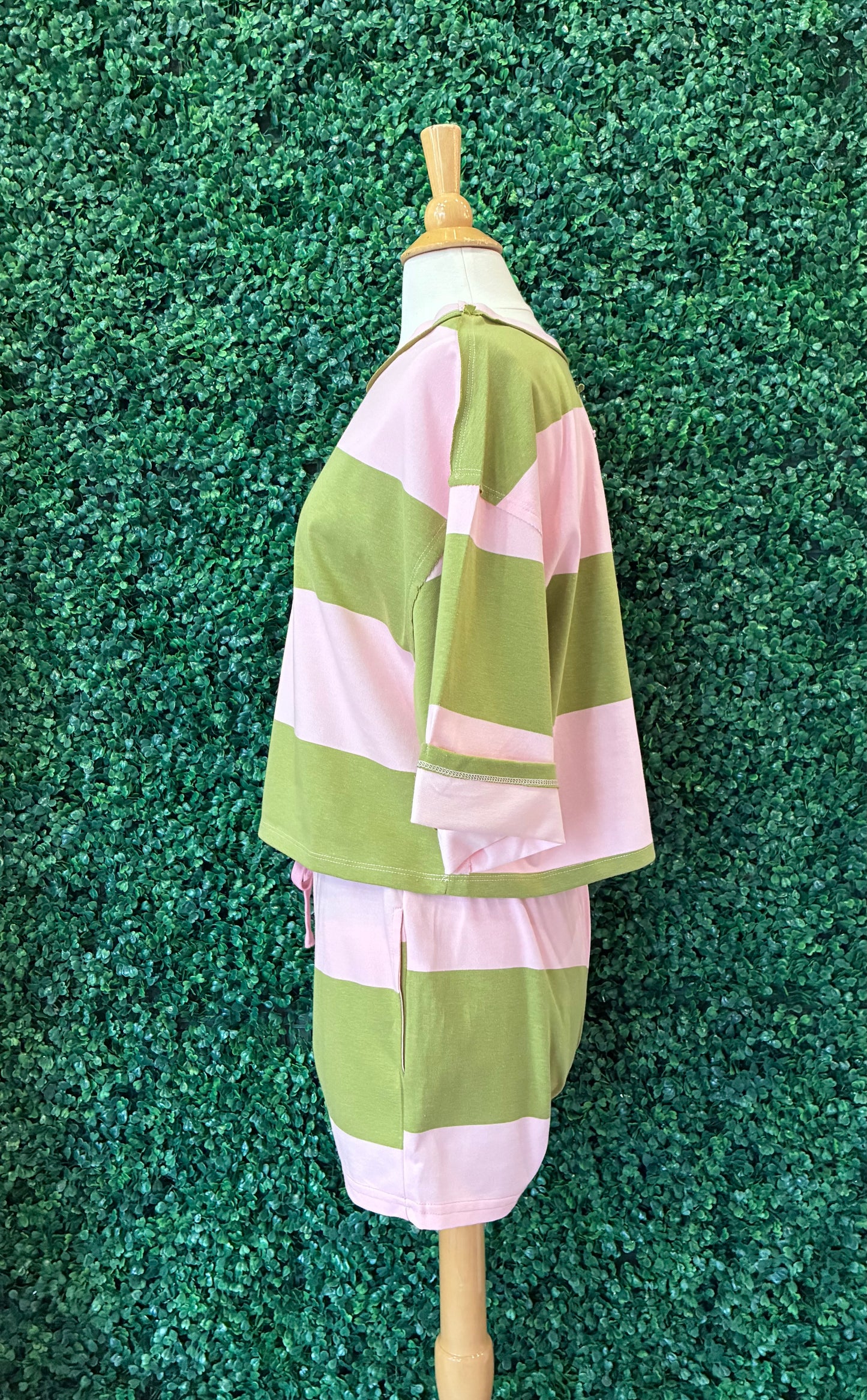 Wide Stripe Drawstring Shorts (S to 3X)