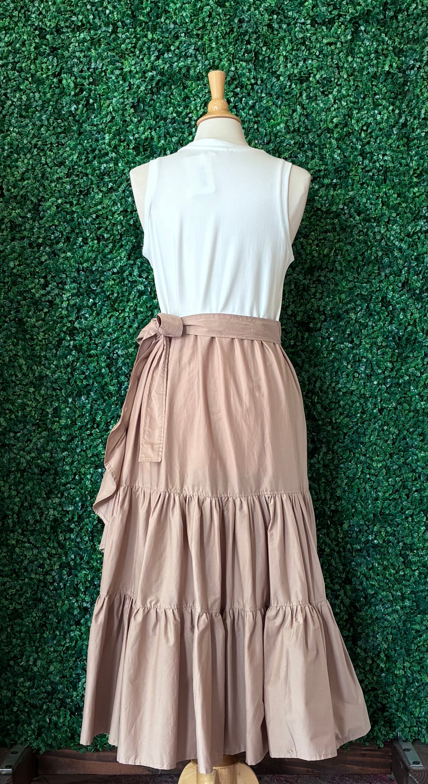 Asymmetrical Ruffle Wrap Midi Dress (S-3X)