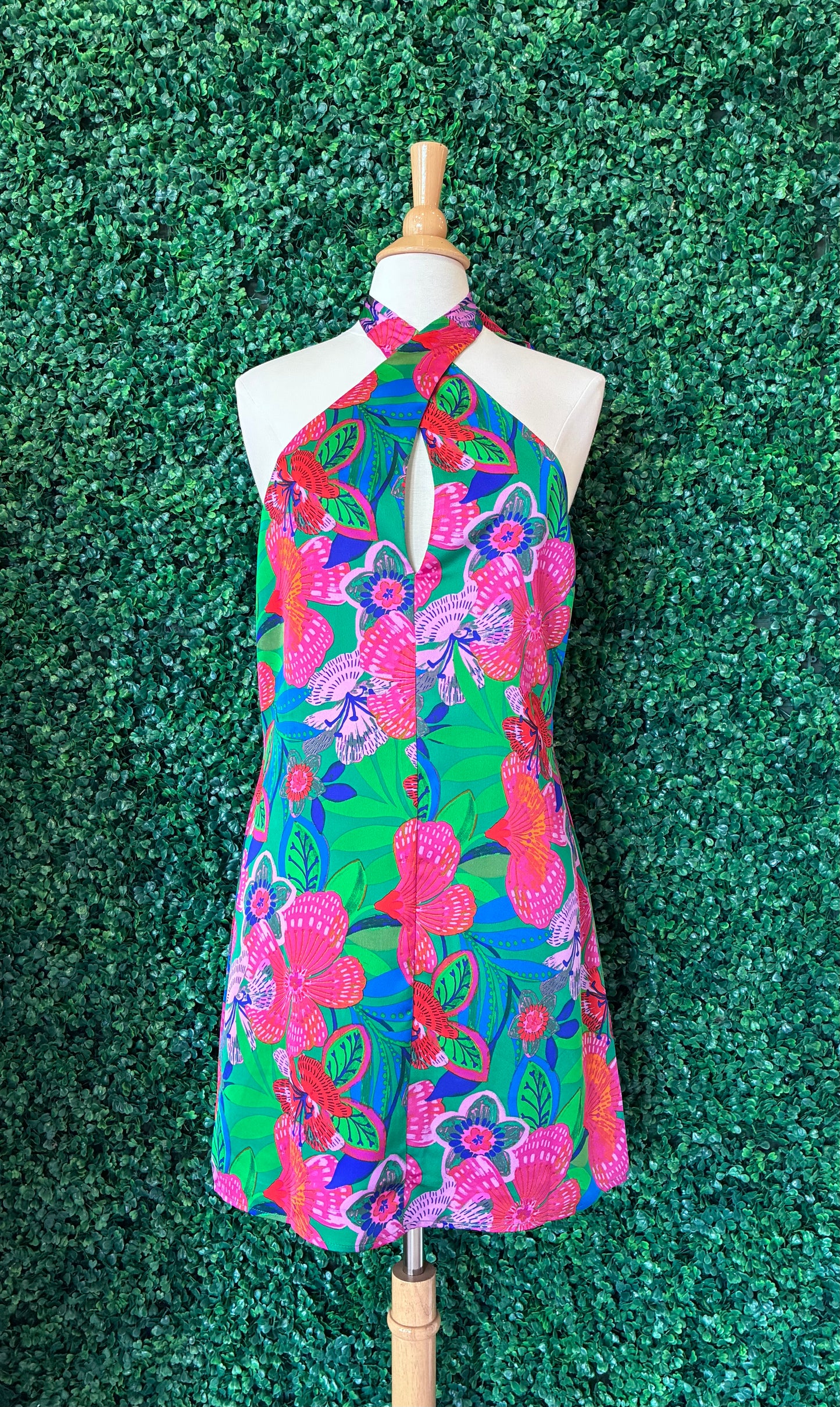 Mivia Halter Mini Dress Hansel Floral (S to 3X)