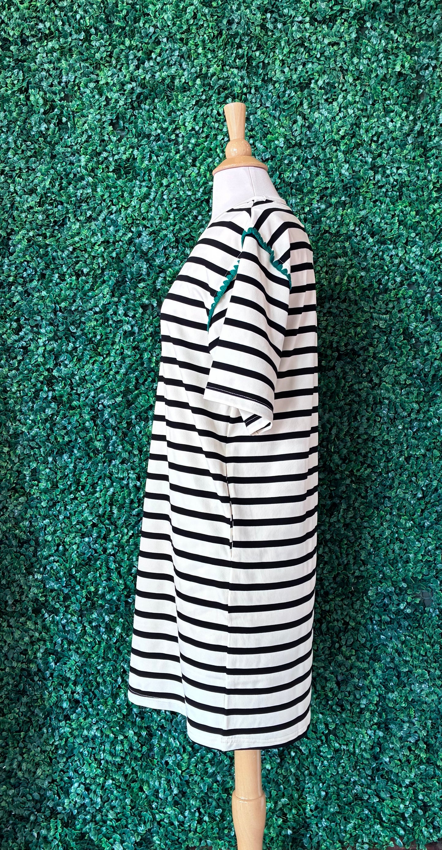 Black and White Striped Tshirt Dress (S to 3X)