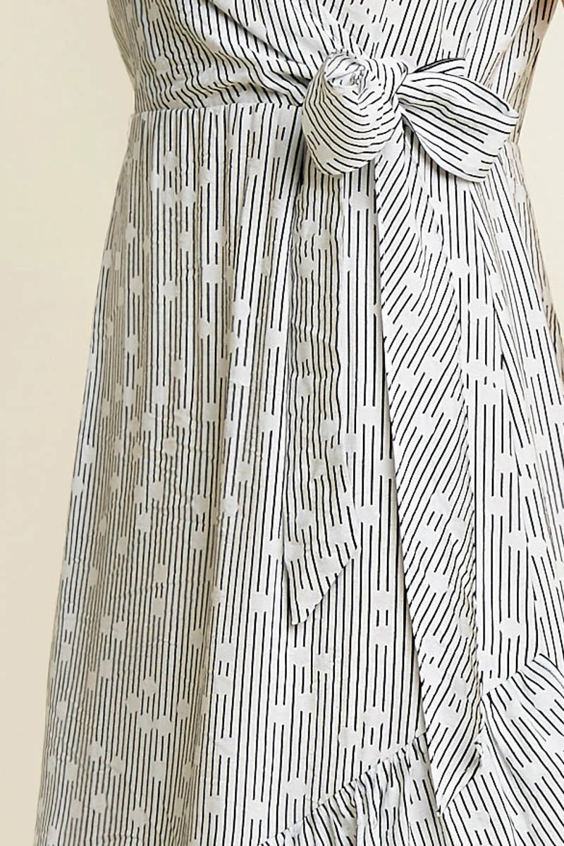 Black and White Dot Wrap Dress