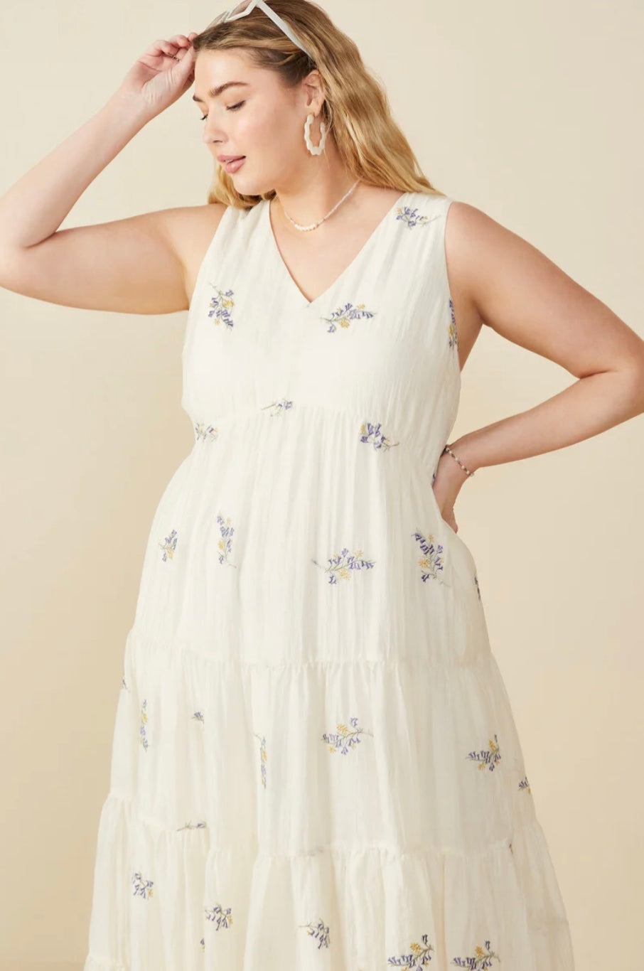 Embroidered Floral Maxi Dress