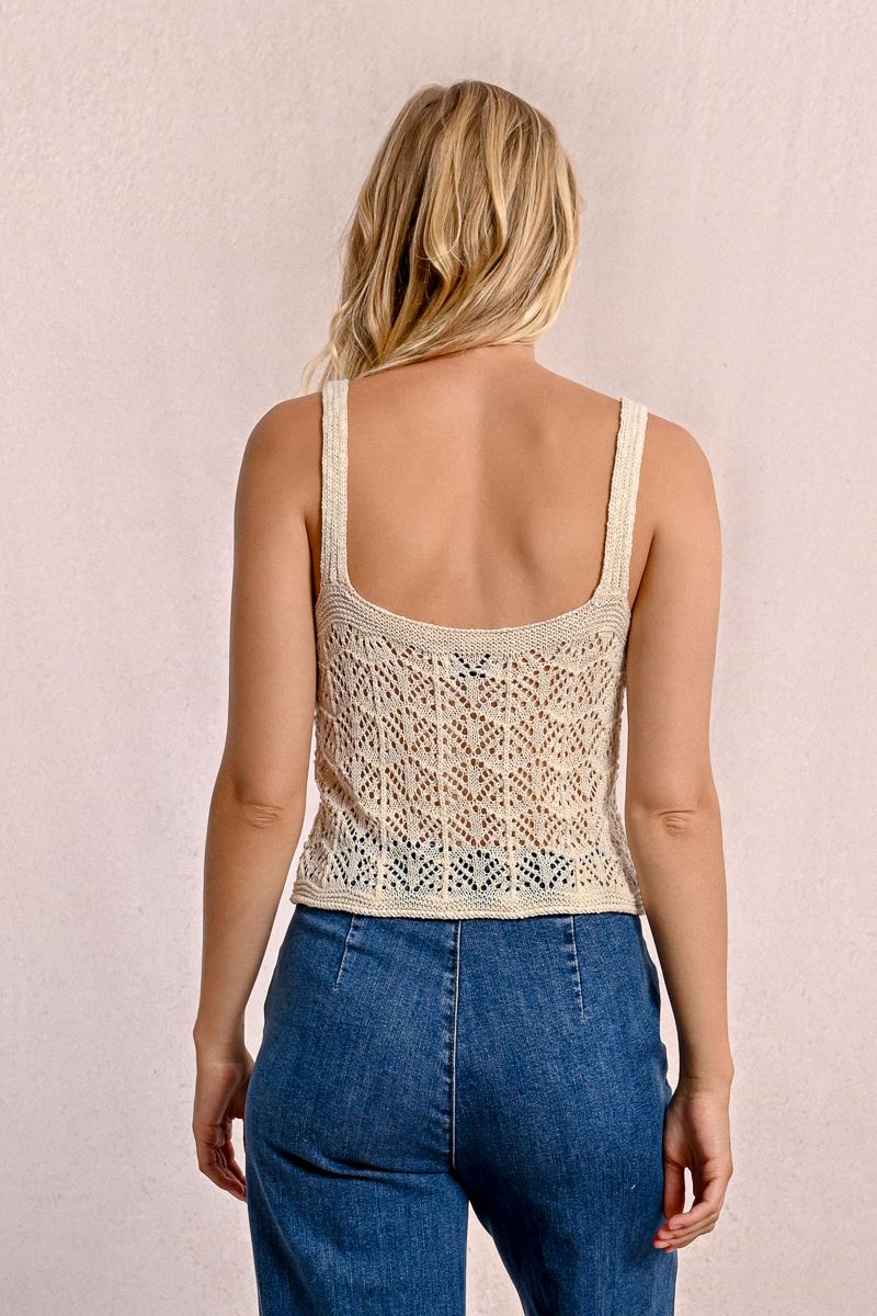 Off White Crochet Tank