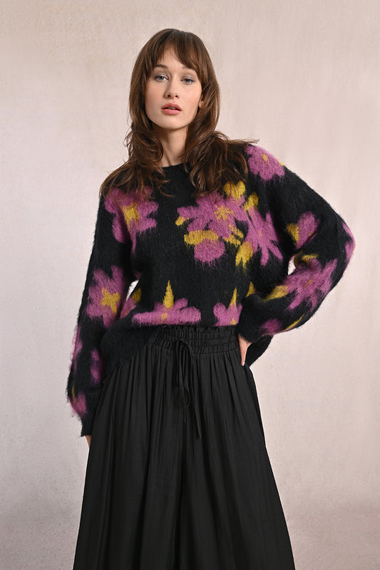 MB Floral Fuzzy Sweater