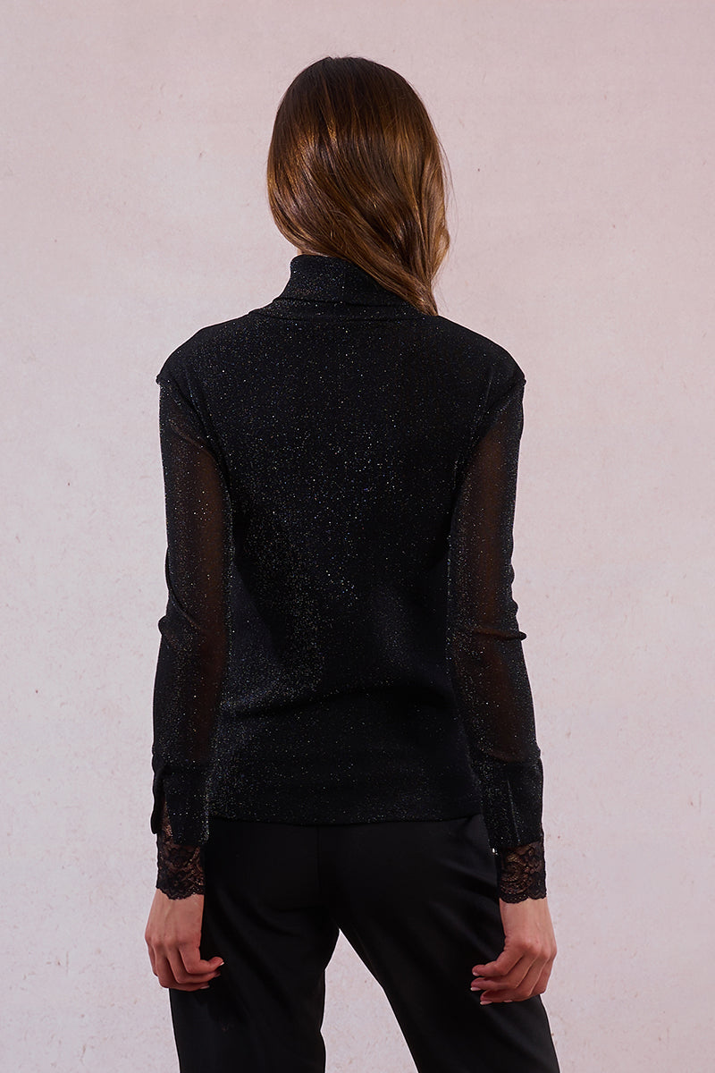 MB Sparkle Long Sleeve with Lace Cuff