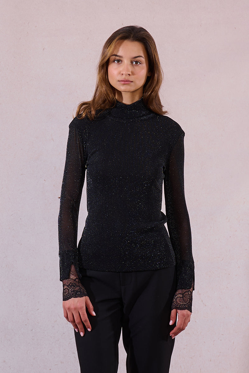 MB Sparkle Long Sleeve with Lace Cuff