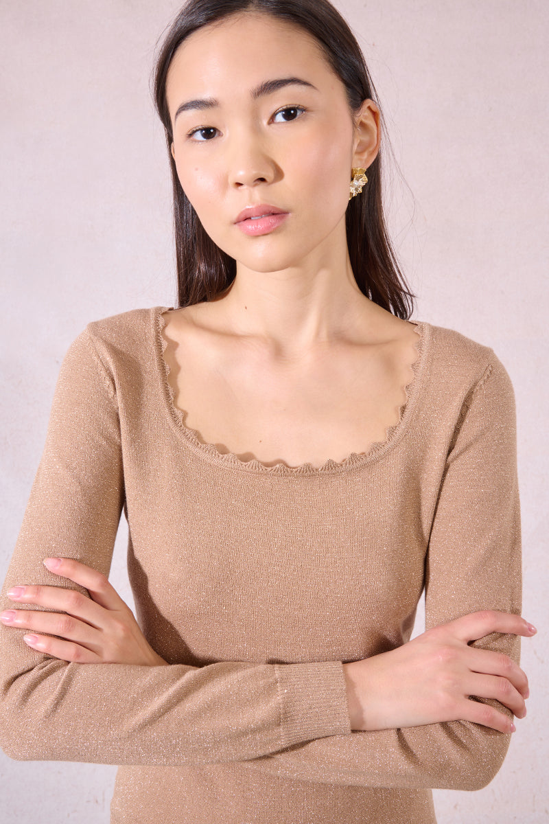 MB Scalloped Edge Sparkle Sweater